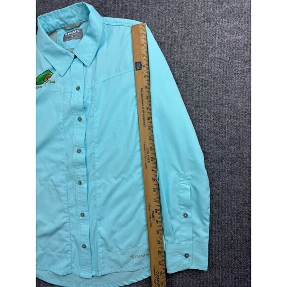 Simms Fishing Products Shirt Women's Small Blue Long Sleeve Button Up Vented - Picture 5 of 7
